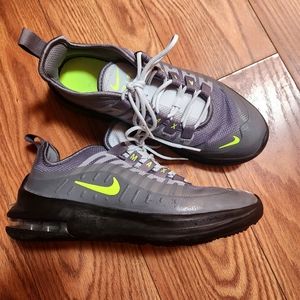 Kids size 4.5 Nike Air Max Axis grey with lime green detail